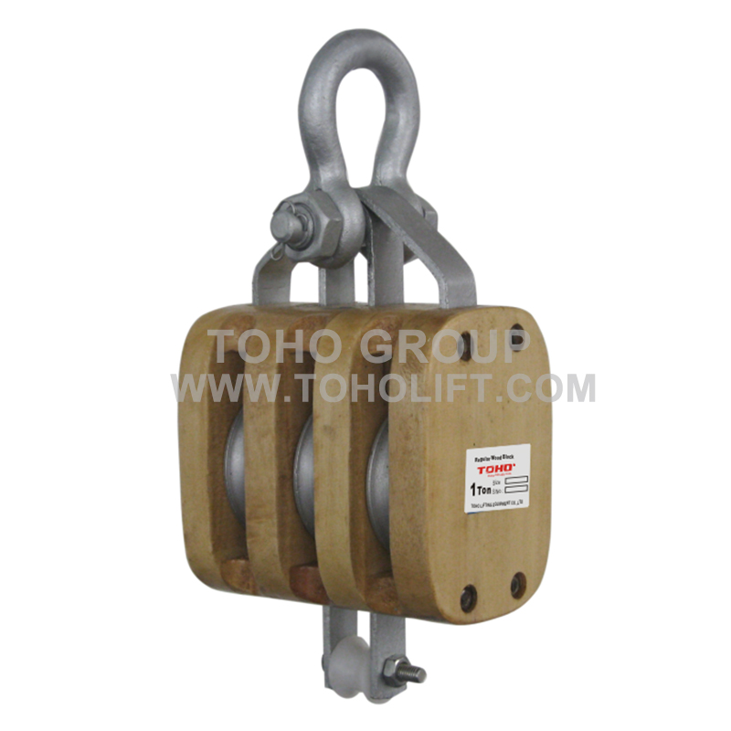 REGULAR WOOD BLOCK  Triple Wheel (Shackle type)