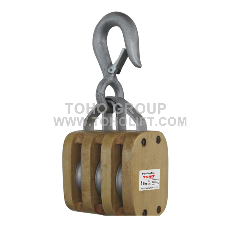 REGULAR WOOD BLOCK Triple Wheel (hook type)